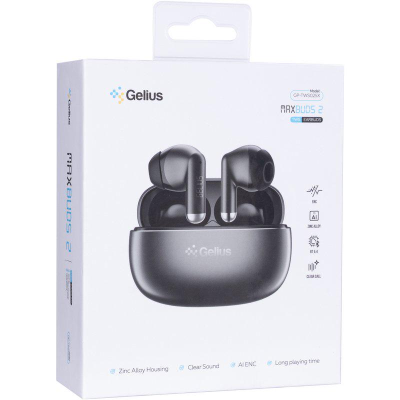 Наушники беспроводные TWS Gelius MaxBuds 2 GP-TWS025X Gun Metal (99050) - фото 5
