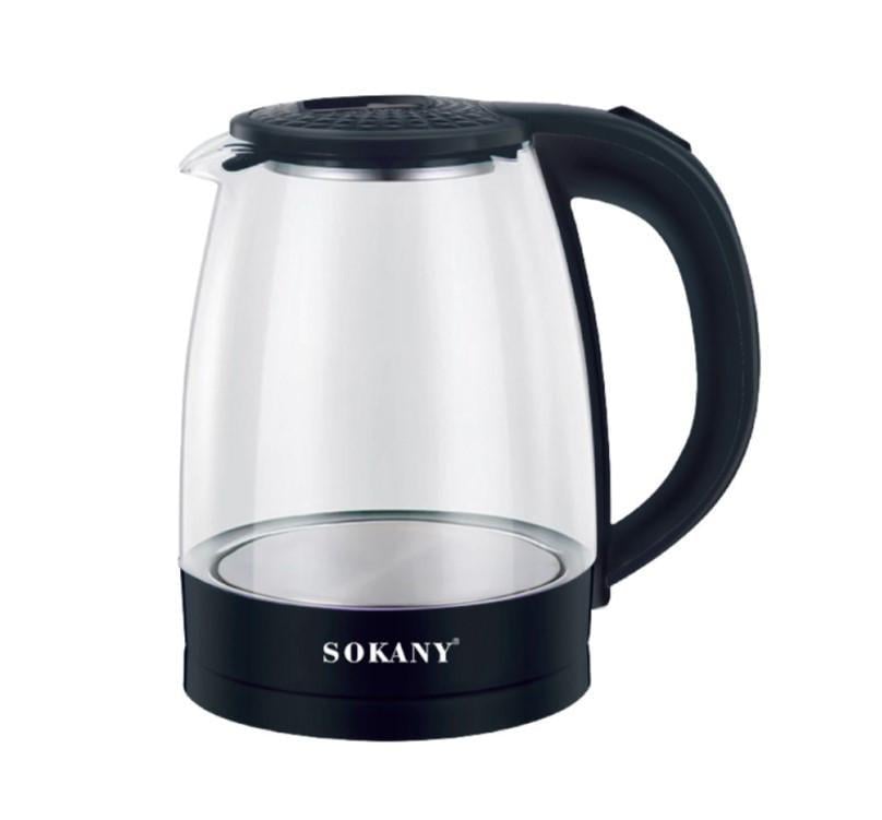 Электрочайник Sokany SK-1045 дисковый с подсветкой 1500 Вт 2 л Черный (2926191488)