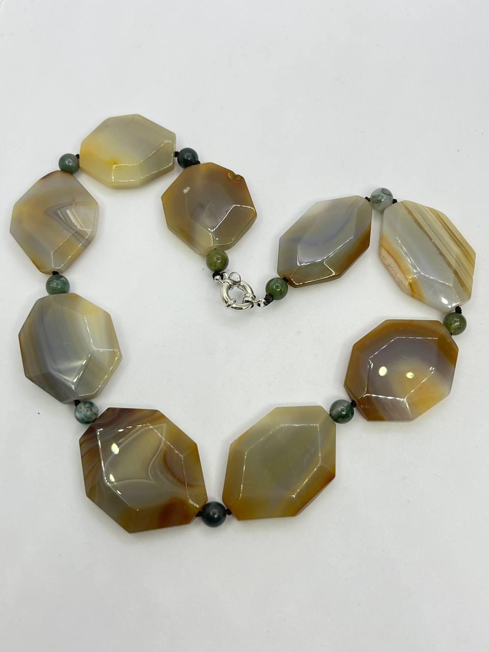 Намисто агат 46 см Різнокольоровий (10442)