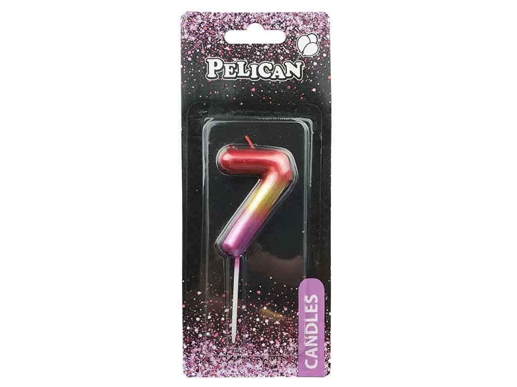 Свеча для торта Pelican 7 6 см Разноцветный (866067)