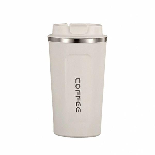 Термочашка для кофе и чая Coffee из нержавеющей стали с крышкой 400 мл Белый