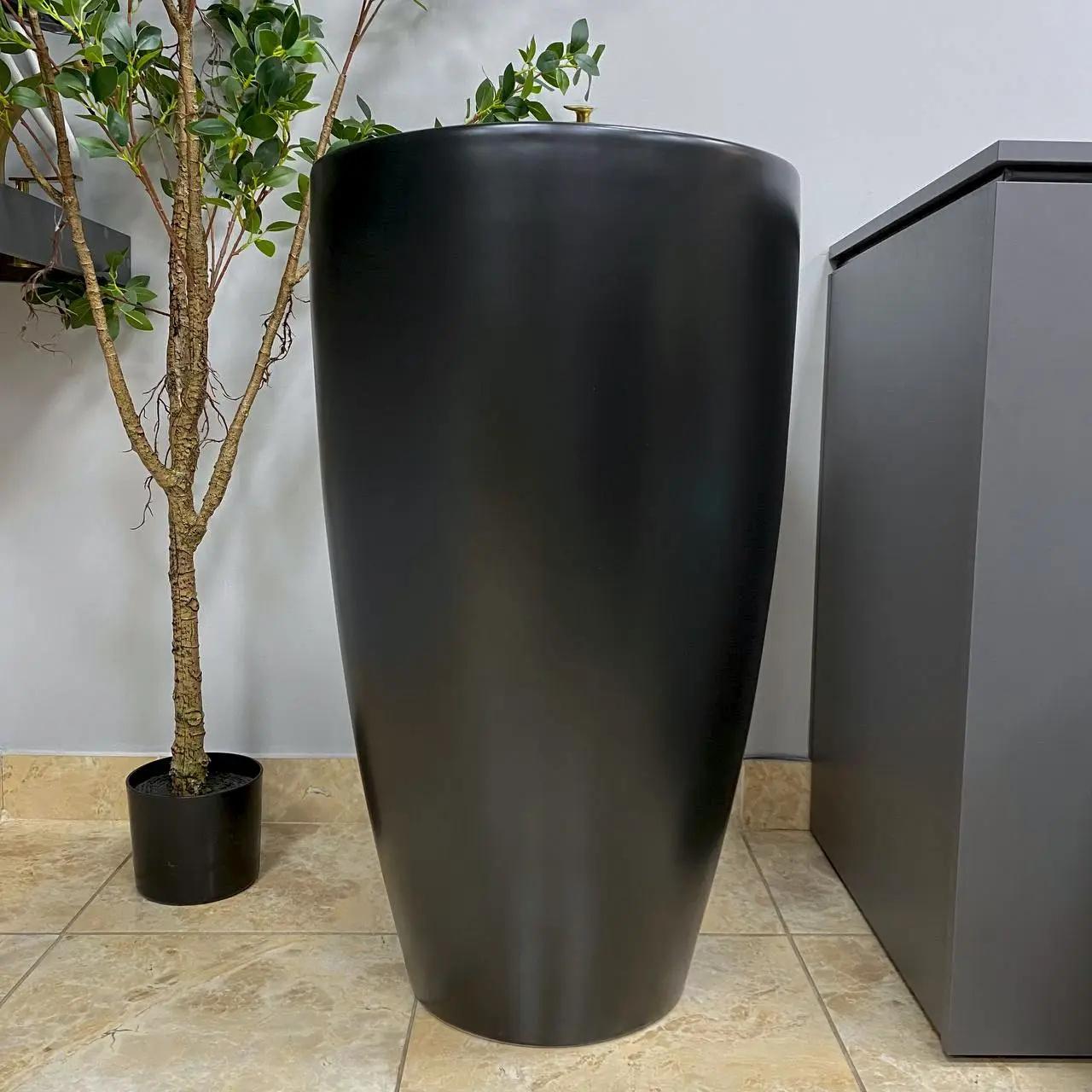 Умивальник підлоговий VBI Agropoli круглий 490x490 мм Чорний матовий (RM-VBI-019005) - фото 3 Умивальник підлоговий VBI Agropoli круглий 490x490 мм Чорний матовий (RM-VBI-019005) - фото 3