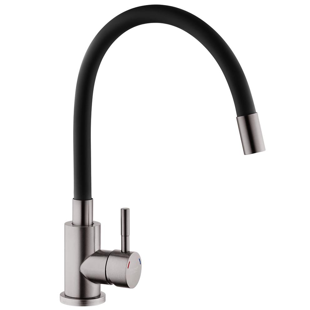 Смеситель для кухни Kroner Edelstahl Klassisch CV032635 с гибким изливом Черный (233263)