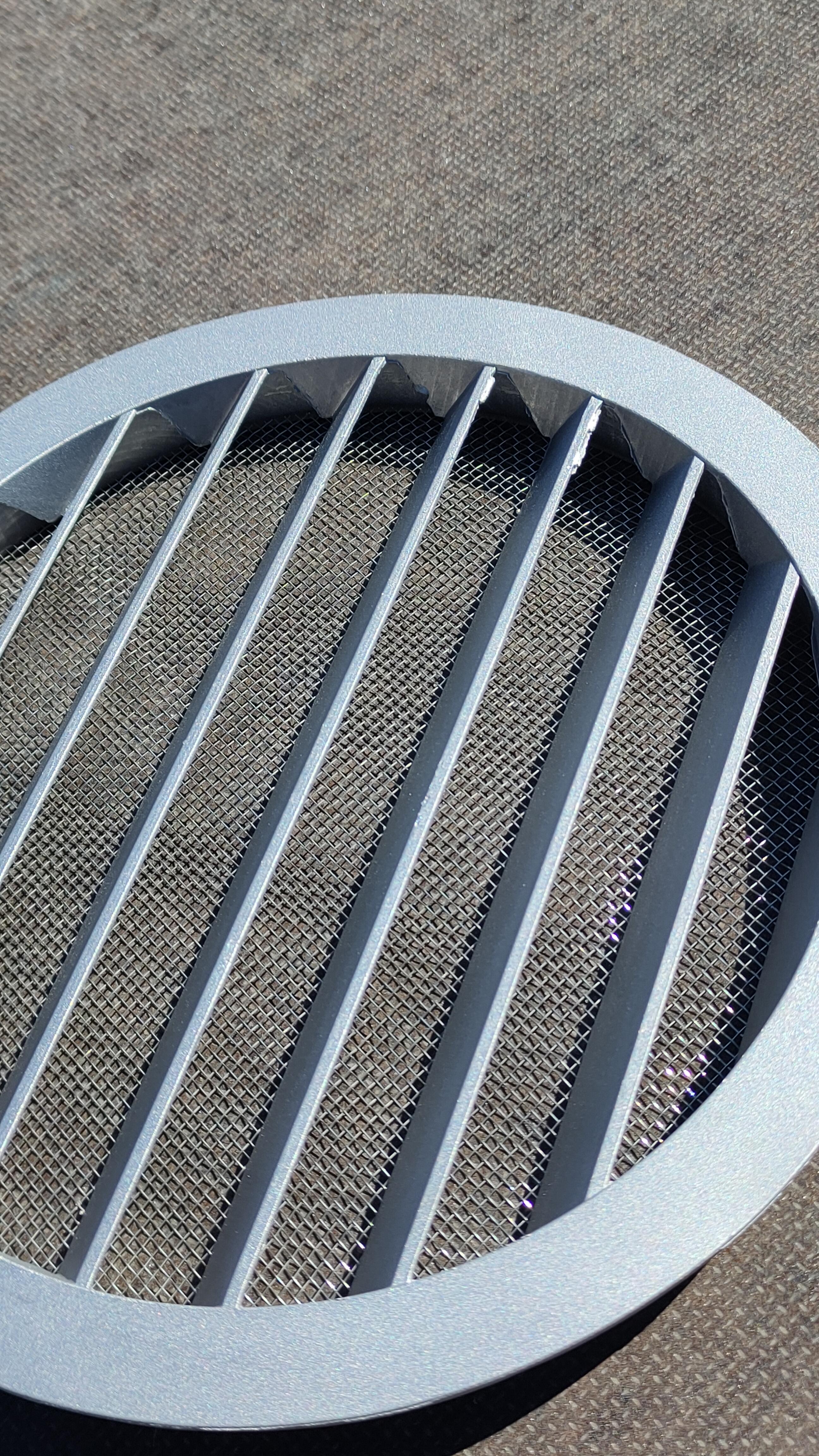 Решетка вентиляционная наружная ELC-315 с сеткой круглая/алюминиевая d 315 мм Серый - фото 3