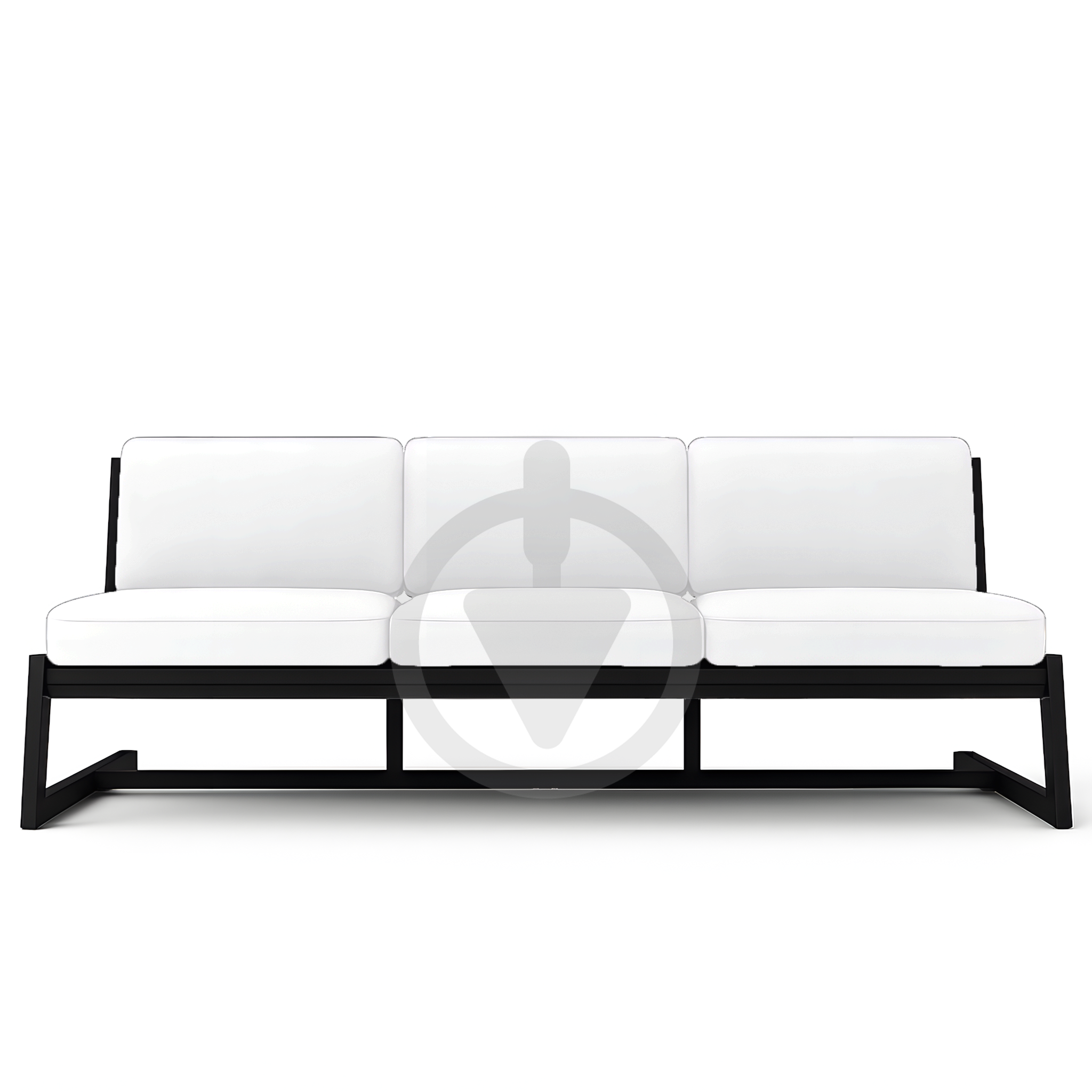 Диван металлический AVVS Атлас лофт велюр 206 см Белый - фото 2