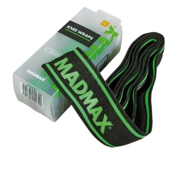 Кистевые бинты MadMax MFA-299 Non slide & slip knee wraps 2 м Black/Green (MFA-299-U)