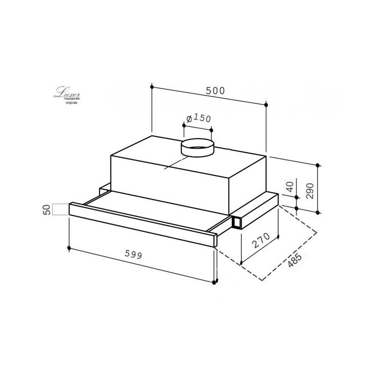 Витяжка Luxor Forte F 60 Intellect BK 1450 m3 LED Чорний - фото 4