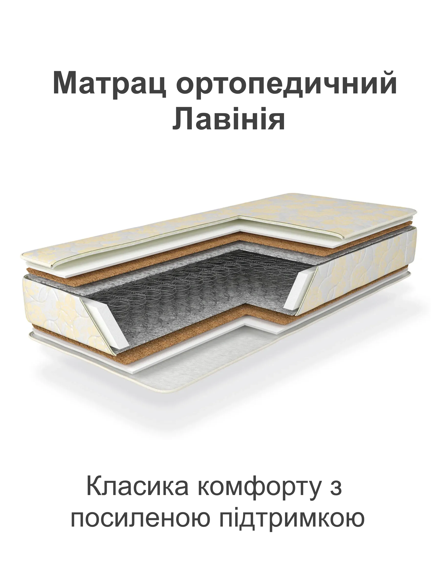 Матрас ортопедический Лавиния на зависимых пружинах 1600х2000 см (25446915) - фото 2