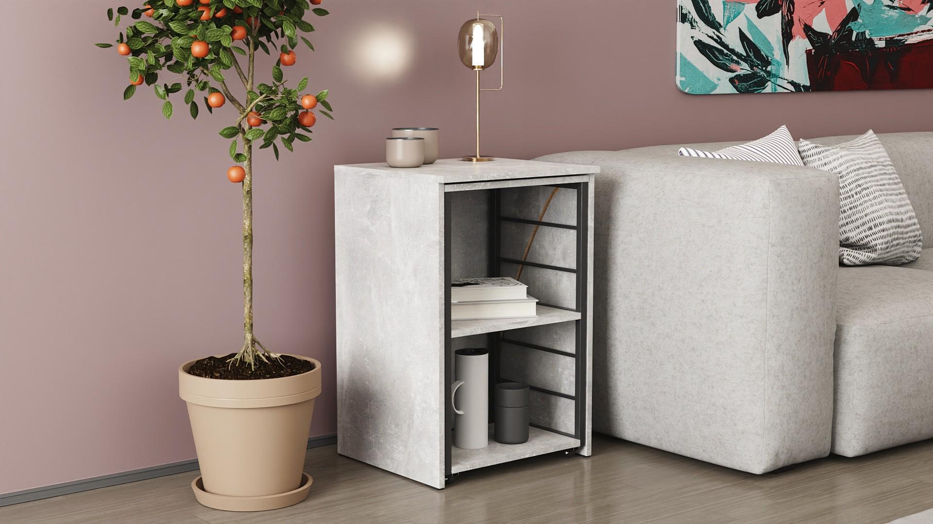 Стол-тумба трансформер Ferrum-decor Смарт 2/1 металл/ДСП 16 мм 750x1450x500 мм Черный/Белый (FRD-105095) - фото 3 Стол-тумба трансформер Ferrum-decor Смарт 2/1 металл/ДСП 16 мм 750x1450x500 мм Черный/Белый (FRD-105095) - фото 3