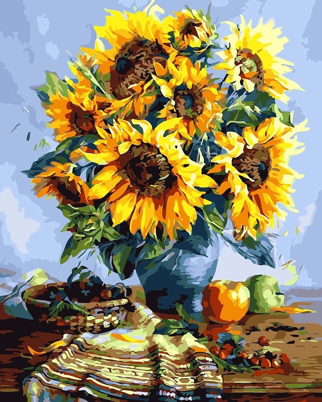 Алмазная мозаика на подрамнике MyArt Букет подсолнухов на кухне 40x50 см (TN955)