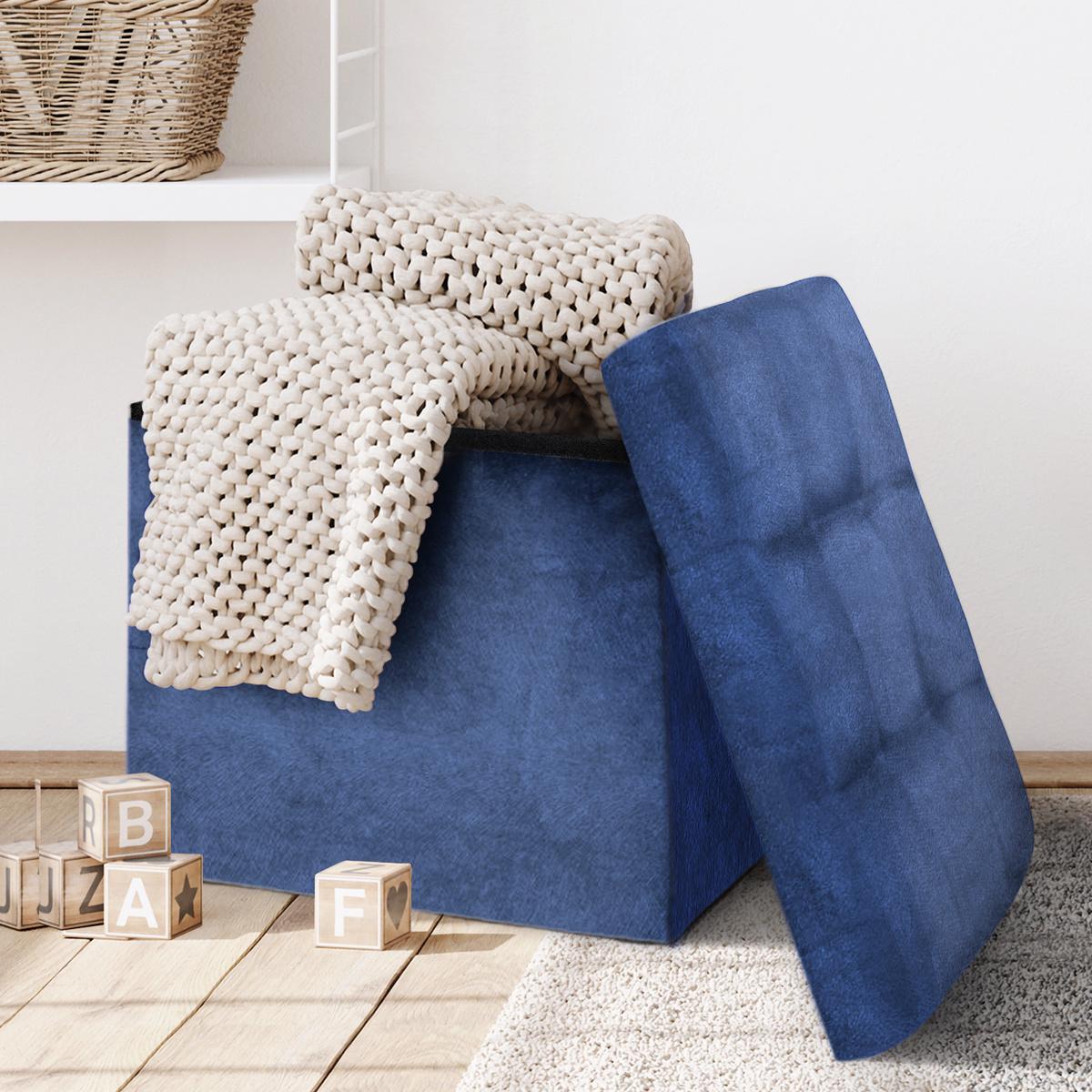 Пуф для хранения велюровый MVM TH-05 Синий (TH-05 BLUE) - фото 8 Пуф для хранения велюровый MVM TH-05 Синий (TH-05 BLUE) - фото 8