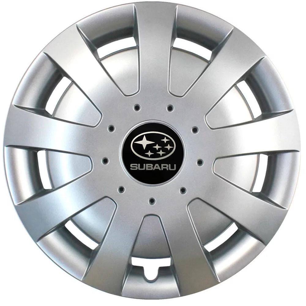 Колпаки SJS 309 с логотипом Subaru R15 4 шт. Серебристый (2654557974)