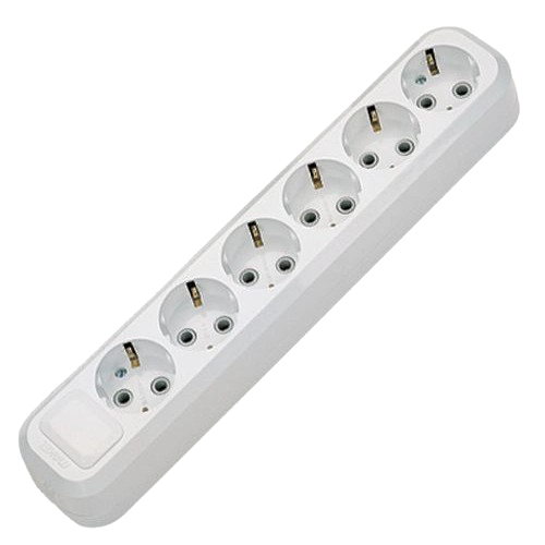 Колодка із заземленням Makel MGP181 6 розетки Білий (29596663)