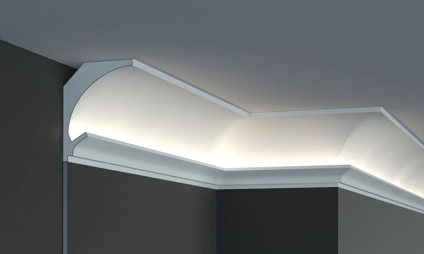 Плінтус стельовий Tesori для LED освітлення 115x91x1150 мм (KD 204)