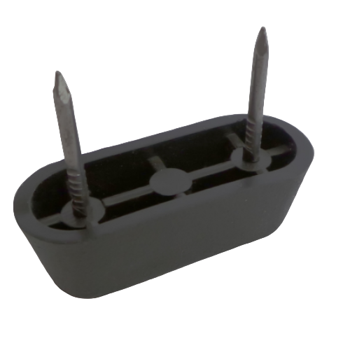 Меблева ніжка овальна Sigma на два цвяхи Чорний (111021)