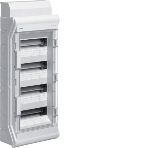 Щит Hager VECTOR распределительный на 48/56 модулей накладной с прозрачными дверцами IP65 (VE412DN)