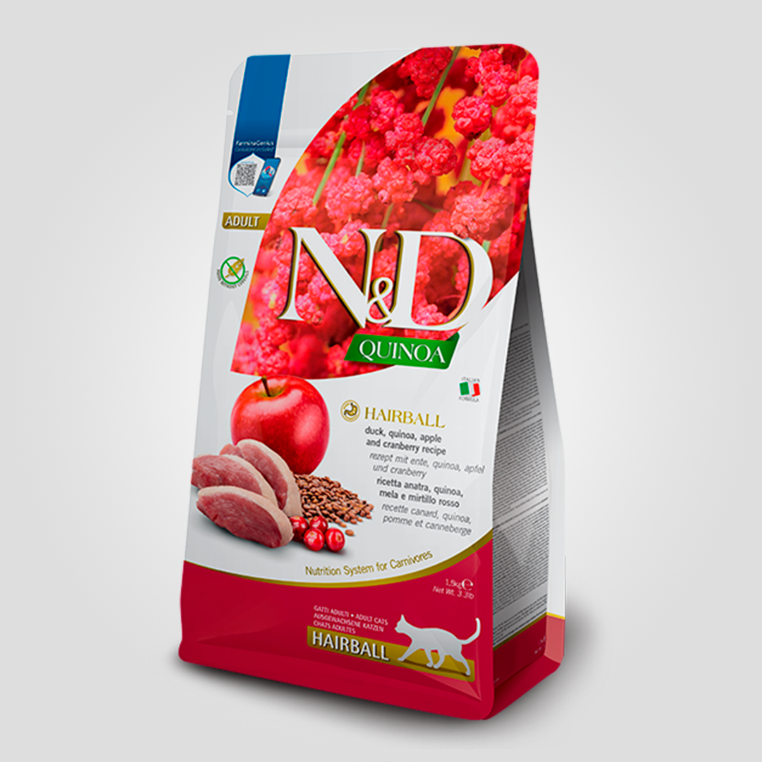 Корм сухой Farmina N&D Quinoa Hairball для взрослых кошек для стимулирования выведения волосяных комочков 1,5 кг (20503899)