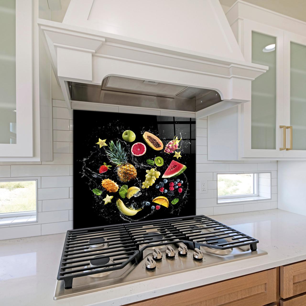 Стеклянная панель для кухни NovellaPrint Всплеск плодов 50х50 см (1032.1) - фото 2