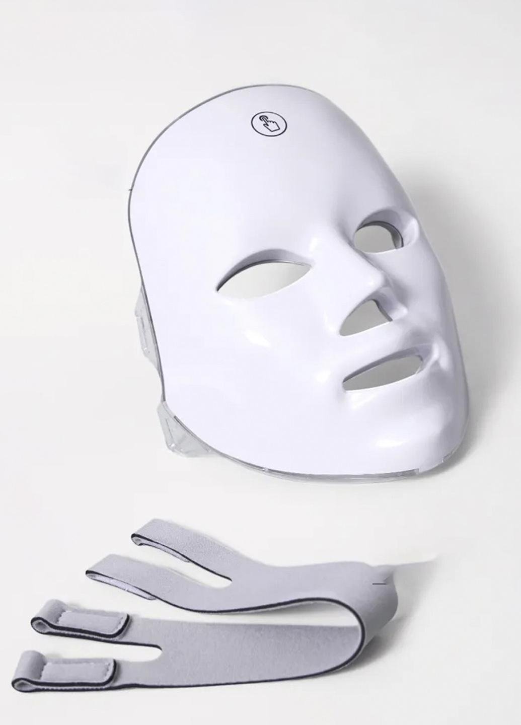 Маска для лица Helan LED USB 7 режимов с цветной светотерапией Белый (1122141) Маска для лица Helan LED USB 7 режимов с цветной светотерапией Белый (1122141)