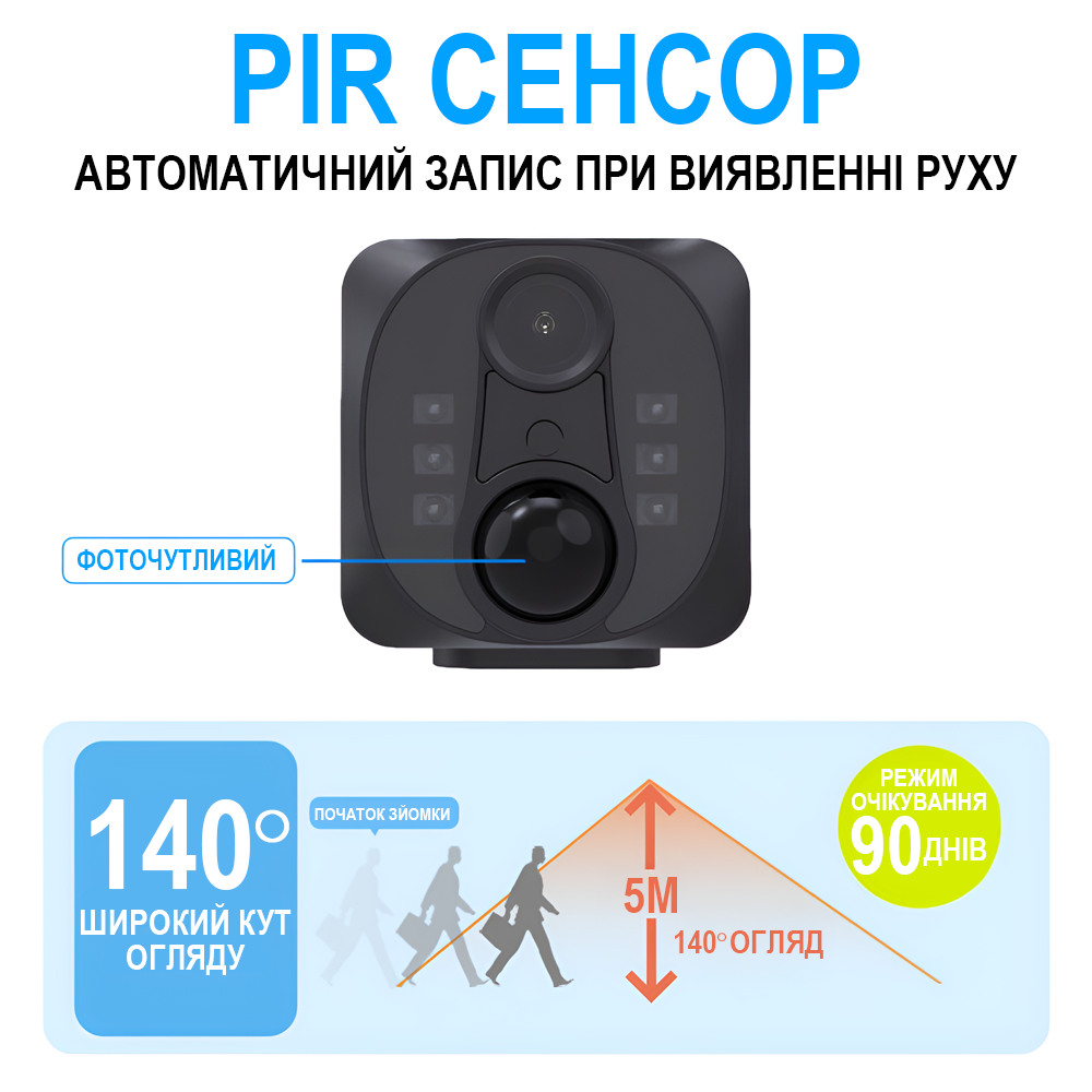 Камера видеонаблюдения WiFi Digital Lion WD22 до 90 дней автономной работы с PIR датчиком движения iOS/Android 1080P (1282) - фото 5 Камера видеонаблюдения WiFi Digital Lion WD22 до 90 дней автономной работы с PIR датчиком движения iOS/Android 1080P (1282) - фото 5