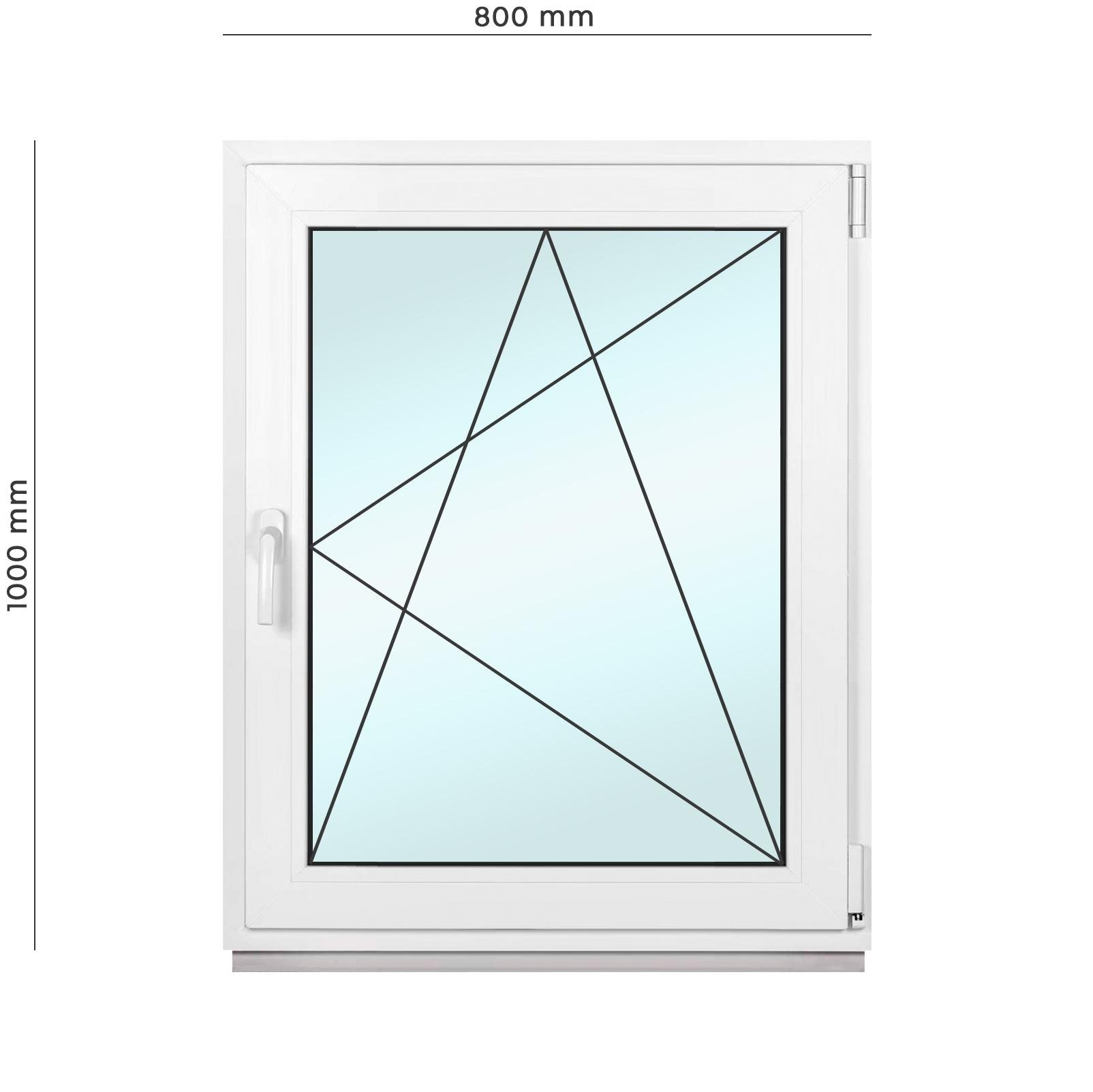 Вікно металопластикове Framex поворотно-відкидне з правим відкриттям 800х1000 мм Білий - фото 2
