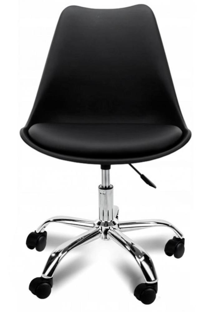 Офісне крісло Bonro B-487 з екошкіри на металевій основі з коліщатками Чорний (132-76-42300040) - фото 3 Офісне крісло Bonro B-487 з екошкіри на металевій основі з коліщатками Чорний (132-76-42300040) - фото 3