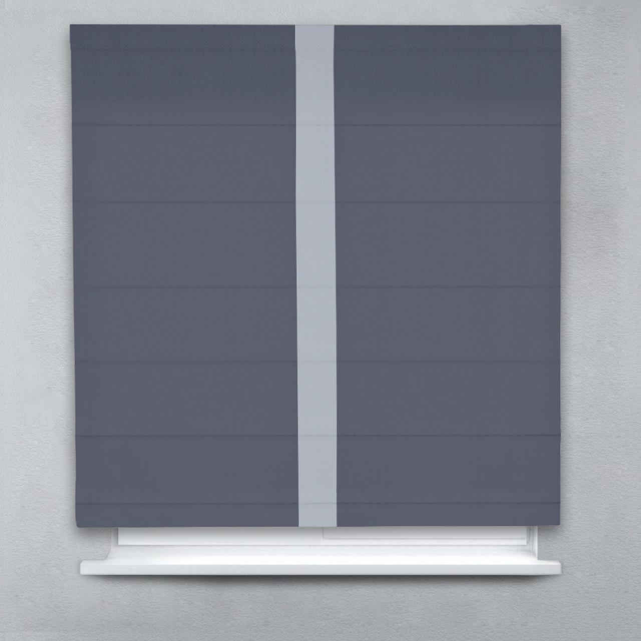 Римская штора Блэкаут Перфект с кантом по центру 150х170 см Графитовый/Светло-серый