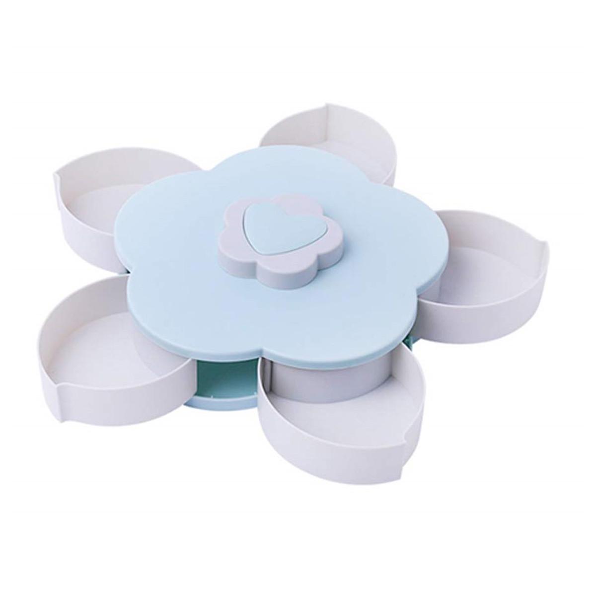 Вращающаяся складная конфетница с подставкой для телефона Candy Box Flower Голубой