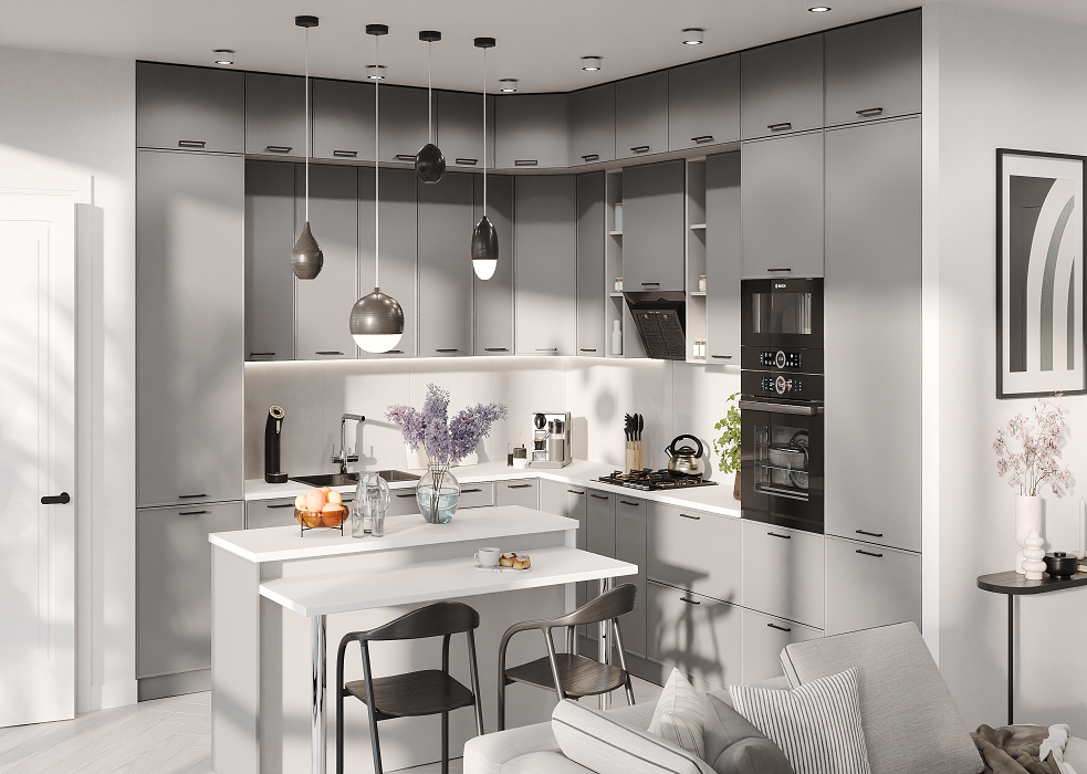 Кухня модульная Ariel Жемчужно-серый