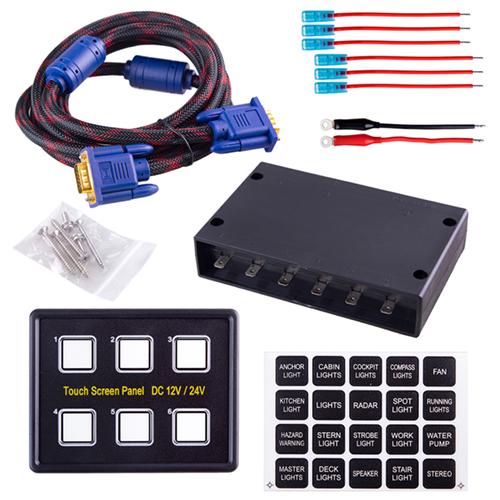 Панель выключателей Touch Screen на 8 шт. 12/24V (ПВ8TS 55278)