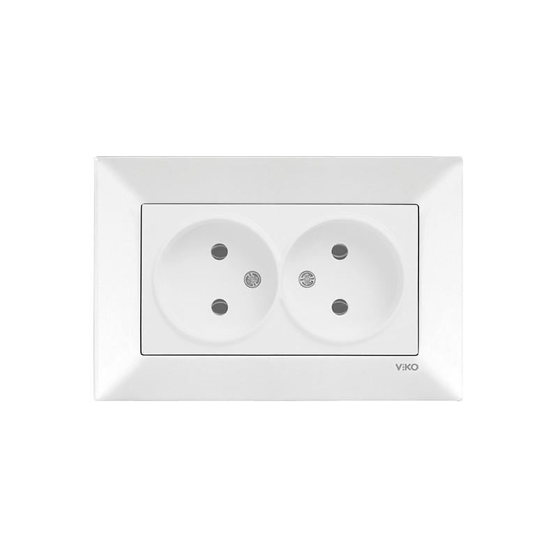 Розетка Viko Meridian двойная без заземления Белый (90970055-WH)
