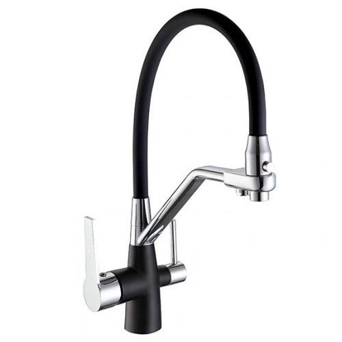 Смеситель для кухни Platinum LN077 PLS-A39910 на две воды Черный (176113)