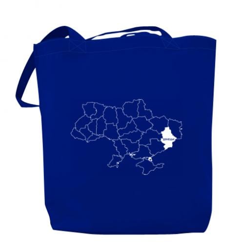 Шоппер Донецк на карте Украины 37х41 см Синий (15386697-5-191576)
