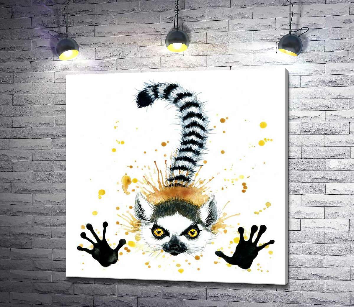 Картина ArtPoster Веселый лемур протянул лапки вперед 100x100 см Модуль №1 (001457)