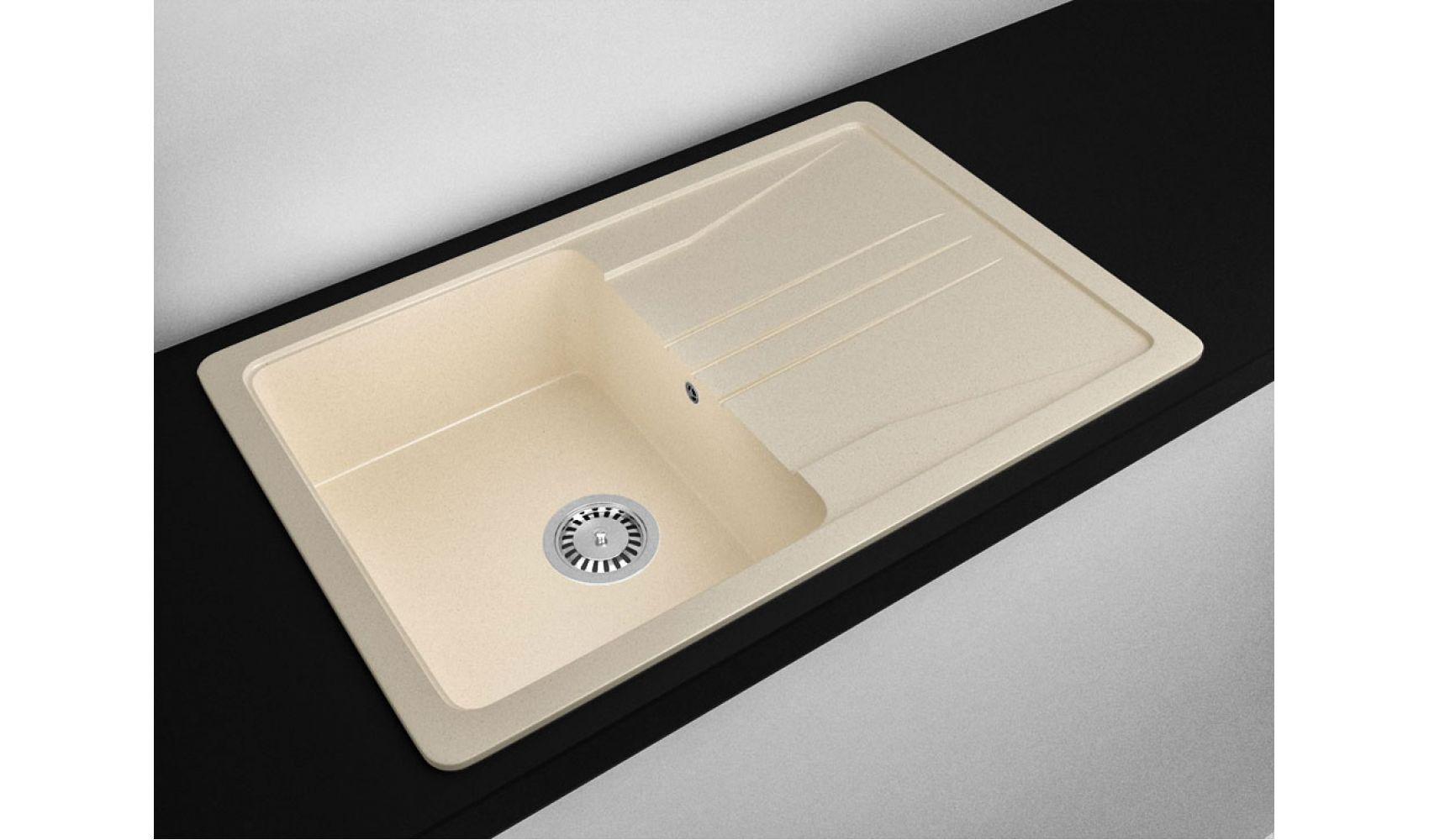 Кухонна мийка Lexona Ultra гранітна з краном Бежевий - фото 4