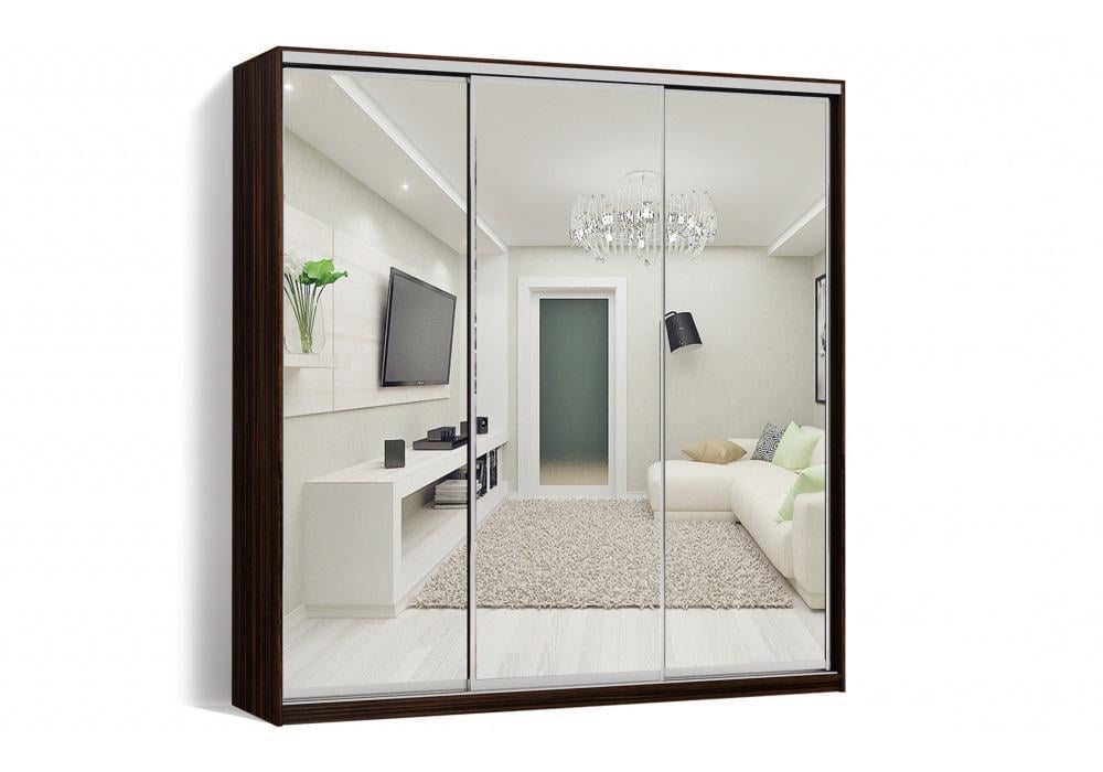 Шкаф-купе Luхe 3 двери Зеркало/Зеркало/Зеркало CLS-I 2300х2100х450 мм Венге магия (12921)