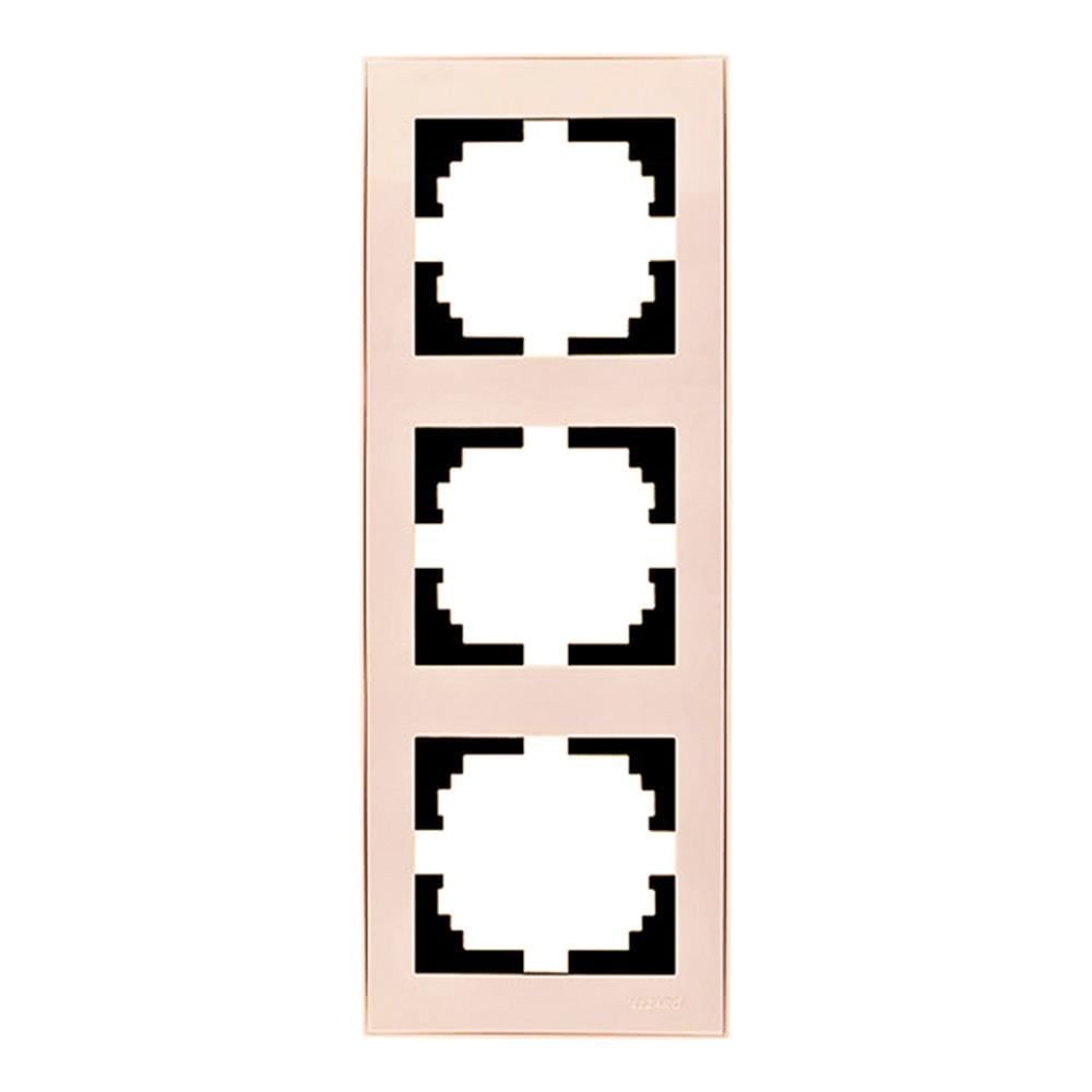 Рамка тримісна вертикальна Rain Кремовий (703-0303-153)