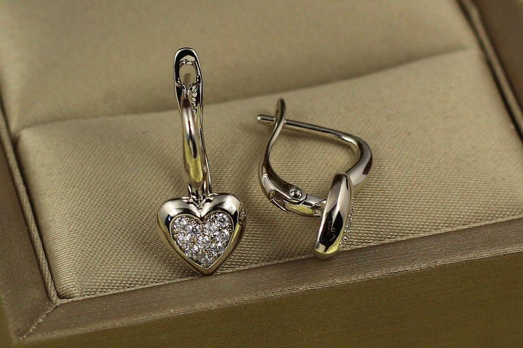 Серьги Xuping Jewelry Биение сердца 1,8 см Серебристый (1908576038)