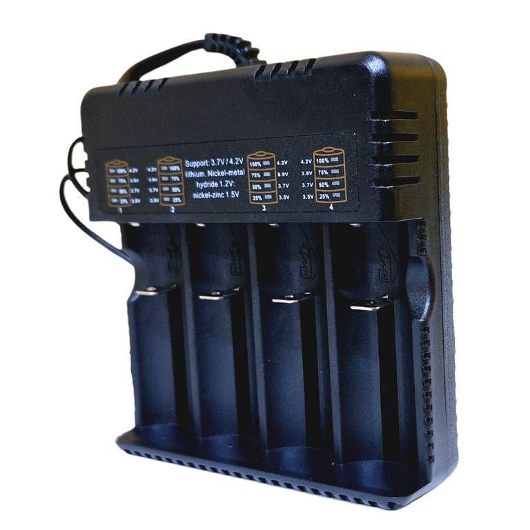 Зарядний пристрій HD-4882B 4 слоти для акумуляторів 18650/26650/AA/AAA USB (LM-2612-5)