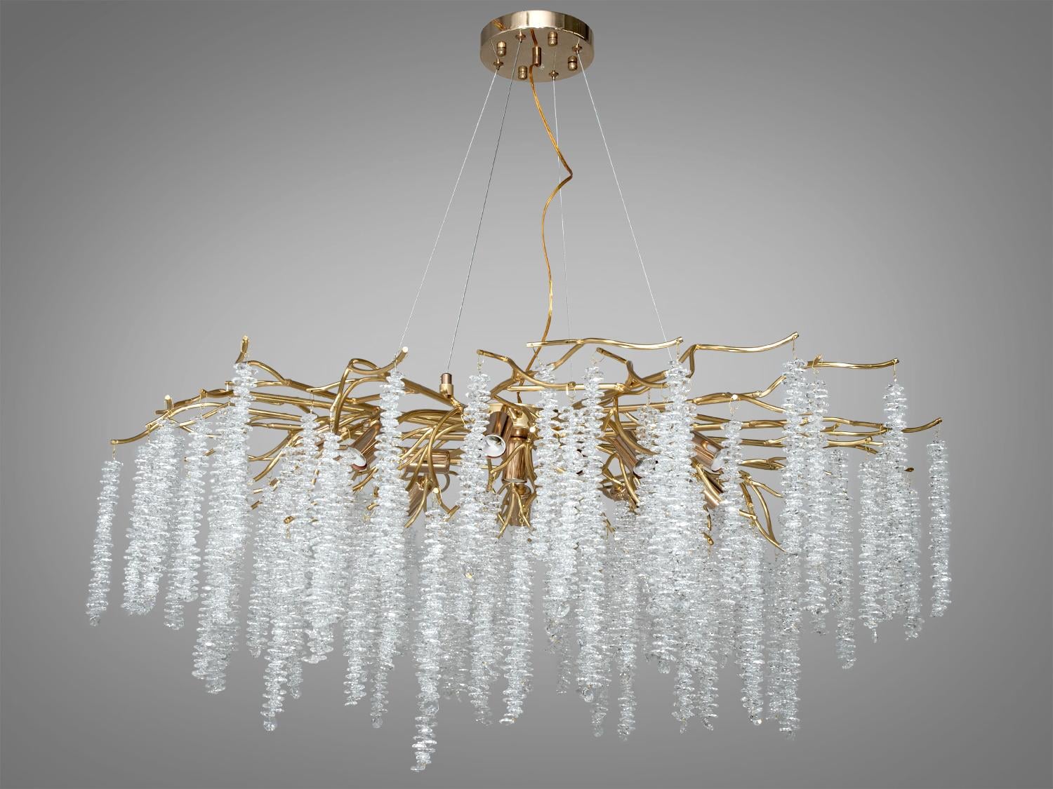 Люстра подвесная хрустальная Diasha 605-1000GD современная Золотой