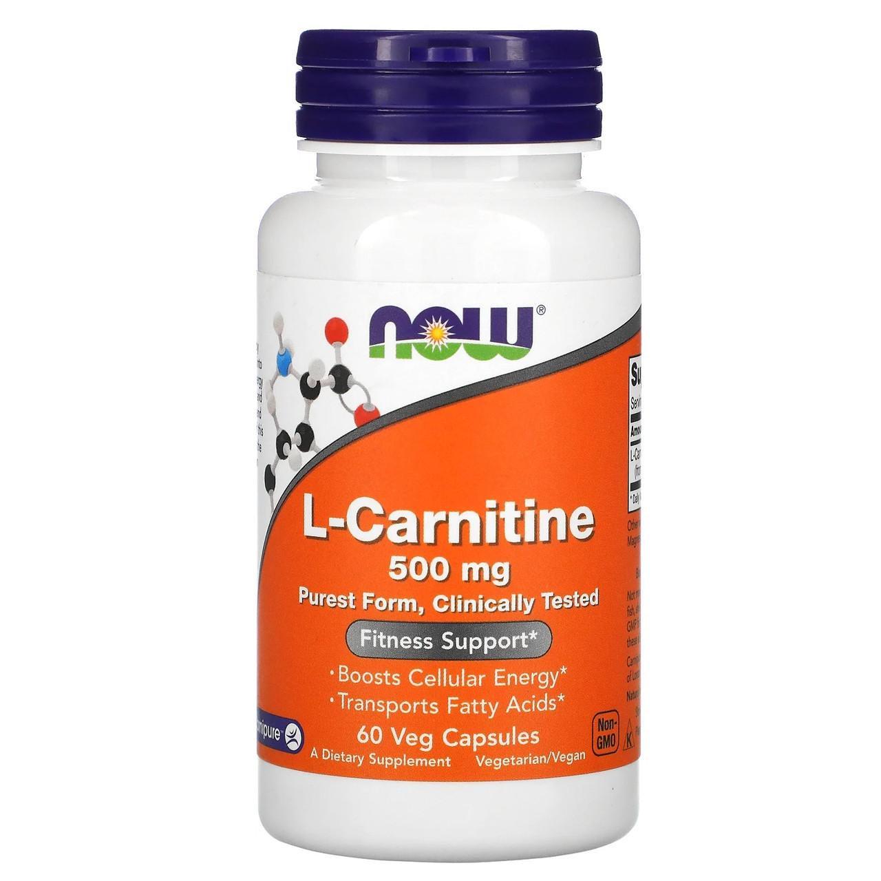 Карнитин Now Foods L-Carnitine 500 мг 60 капс.