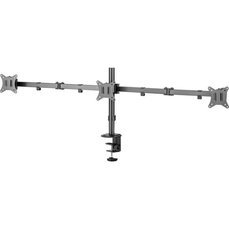 Кронштейн для монітора Brateck LDT66-C034 на 3 монітори 17-27" Чорний (22631578) - фото 5
