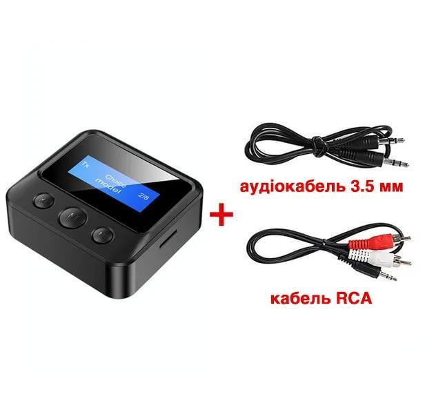 Адаптер передавач бездротовий Vikefon C39S RCA 2в1 Bluetooth 5.0 аудіокабель 3,5 мм Чорний (78297010) - фото 3