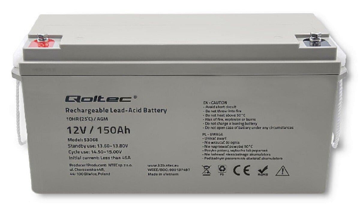 Акумулятор AGM QOLTEC 53068 150 Ah 12V