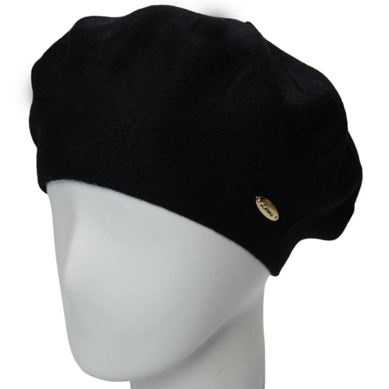 Берет двойной женский из вискозы Lirus Дейзи one size Черный