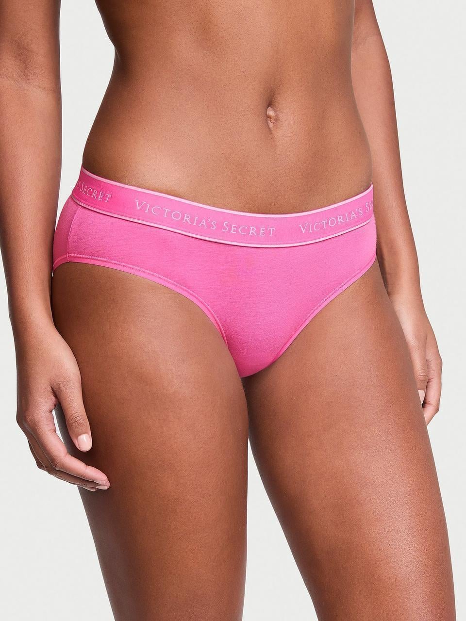 Трусики женские Victoria's Secret Logo Cotton Hiphugger XL Розовый (2285576347)