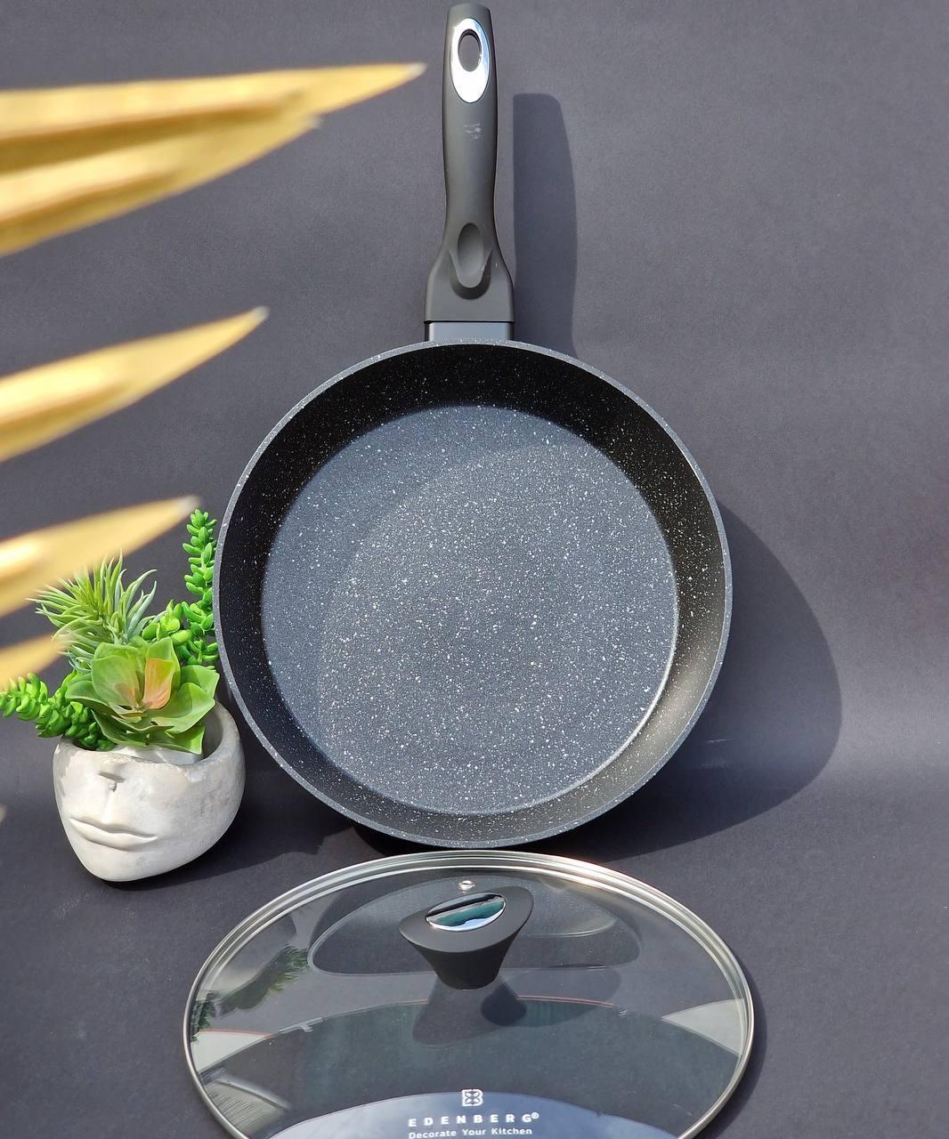 Сковорідка глибока Edenberg з мармуровим антипригарним покриттям 30 см 4,1 л (EB-5718) - фото 2 Сковорідка глибока Edenberg з мармуровим антипригарним покриттям 30 см 4,1 л (EB-5718) - фото 2