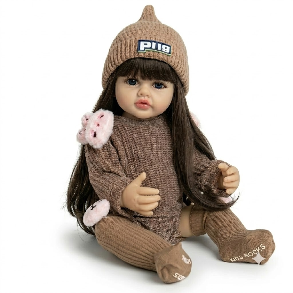 Кукла реалистичная Doll Reborn Baby 55 см полностью виниловая (К0100212)