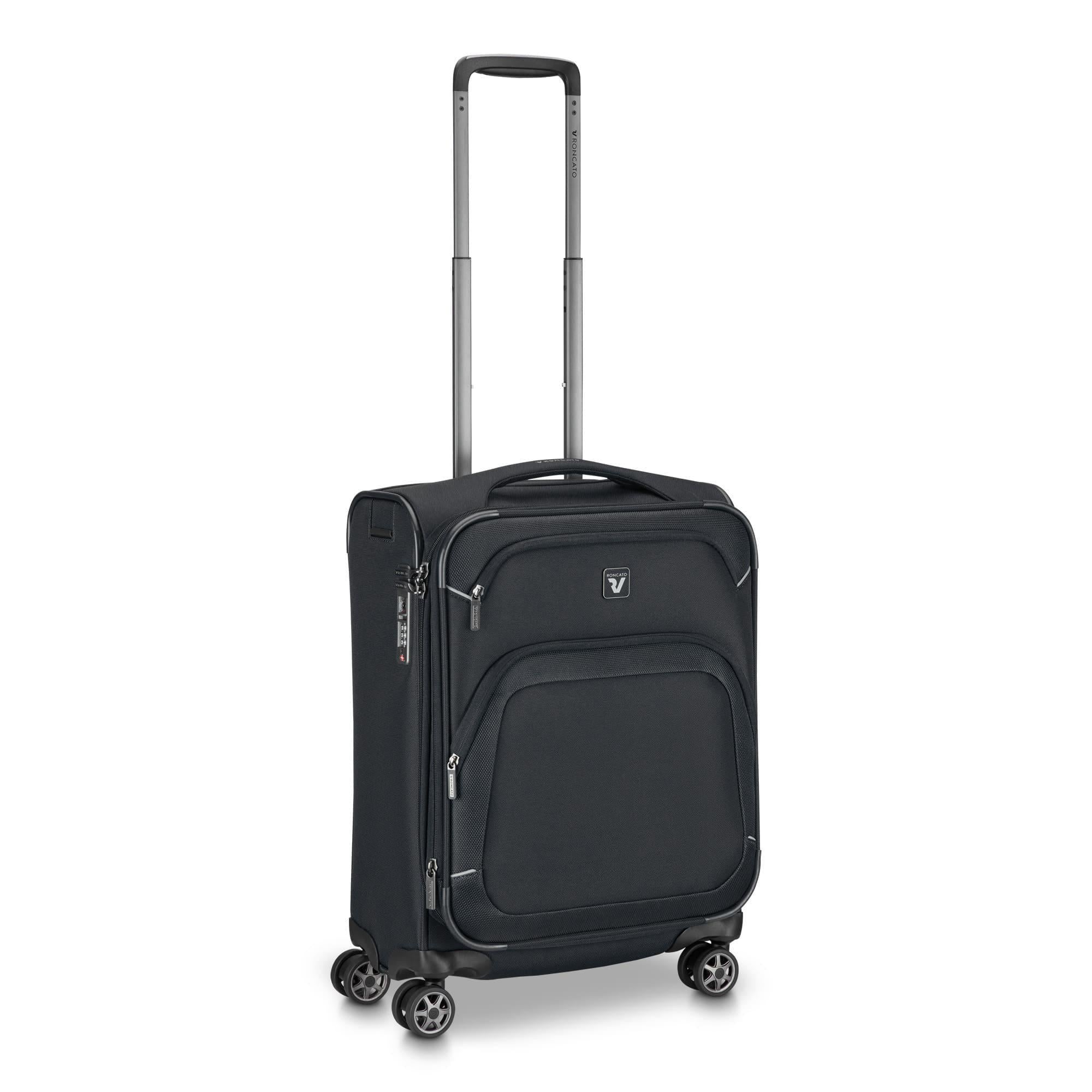 Валіза маленька Roncato GATEWAY 416243/01 ручна поклажа з розширенням 55x40x20/23 см 2,3кг 40/46 л 4 колеса Чорний (31807015)