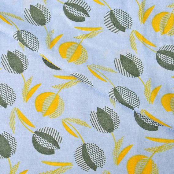 Ткань штапель IDEIA Тюльпан 1,5 м Голубой/Цветочный (2200004172880)